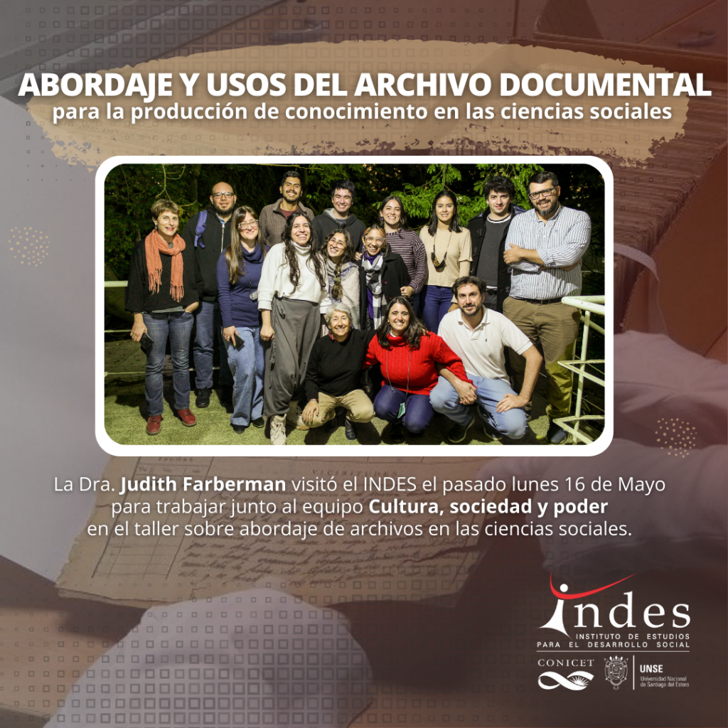 taller “Abordaje y usos de archivo documental para la producción de conocimiento en las ciencias sociales”