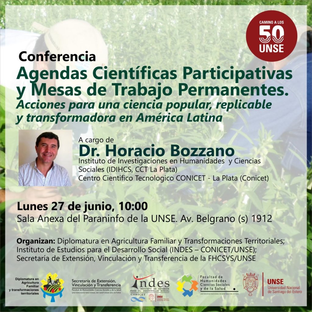 Conferencia: Agendas científicas participativas y mesas de trabajo permanentes