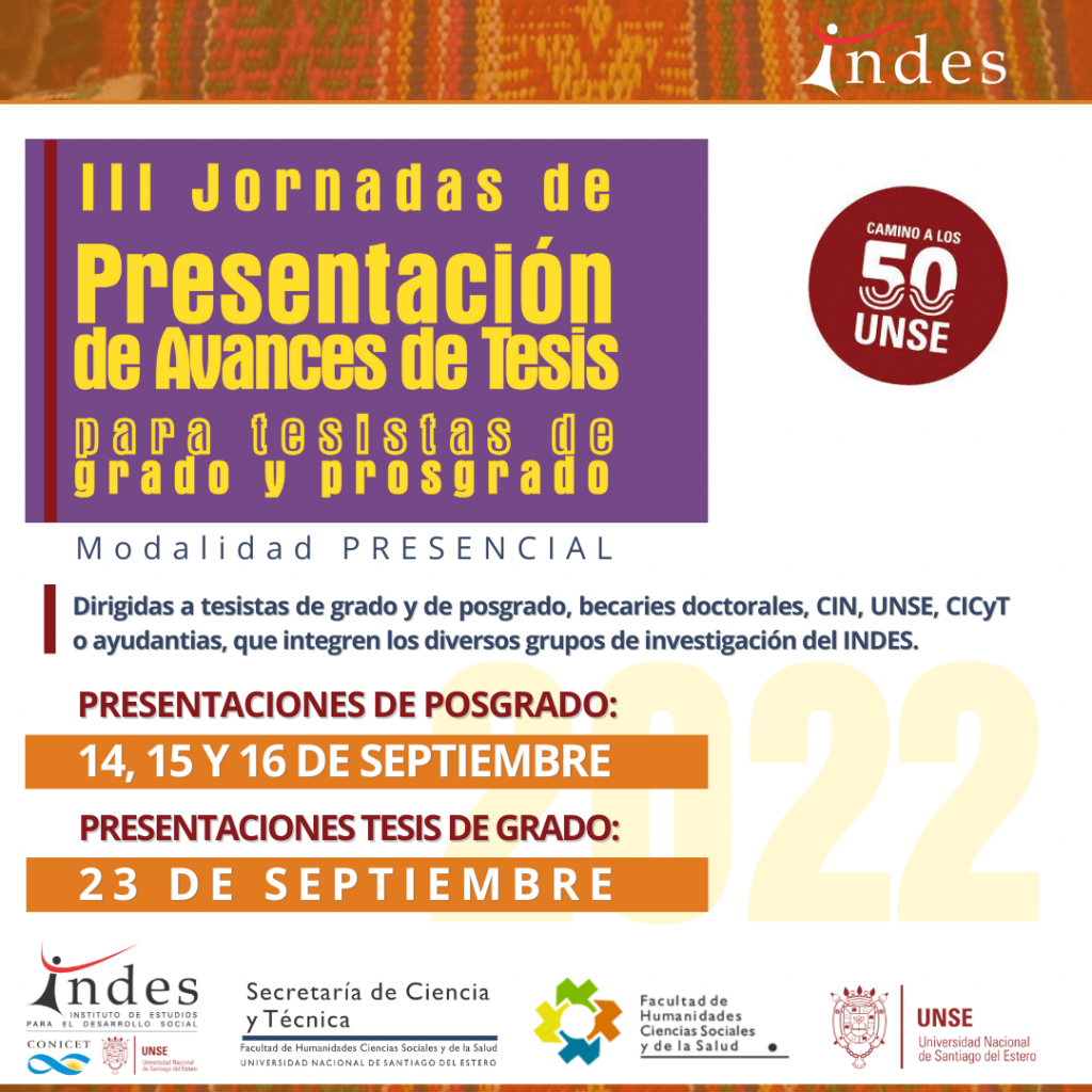 III Jornadas de Presentación de avances de tesis de grado y posgrado.