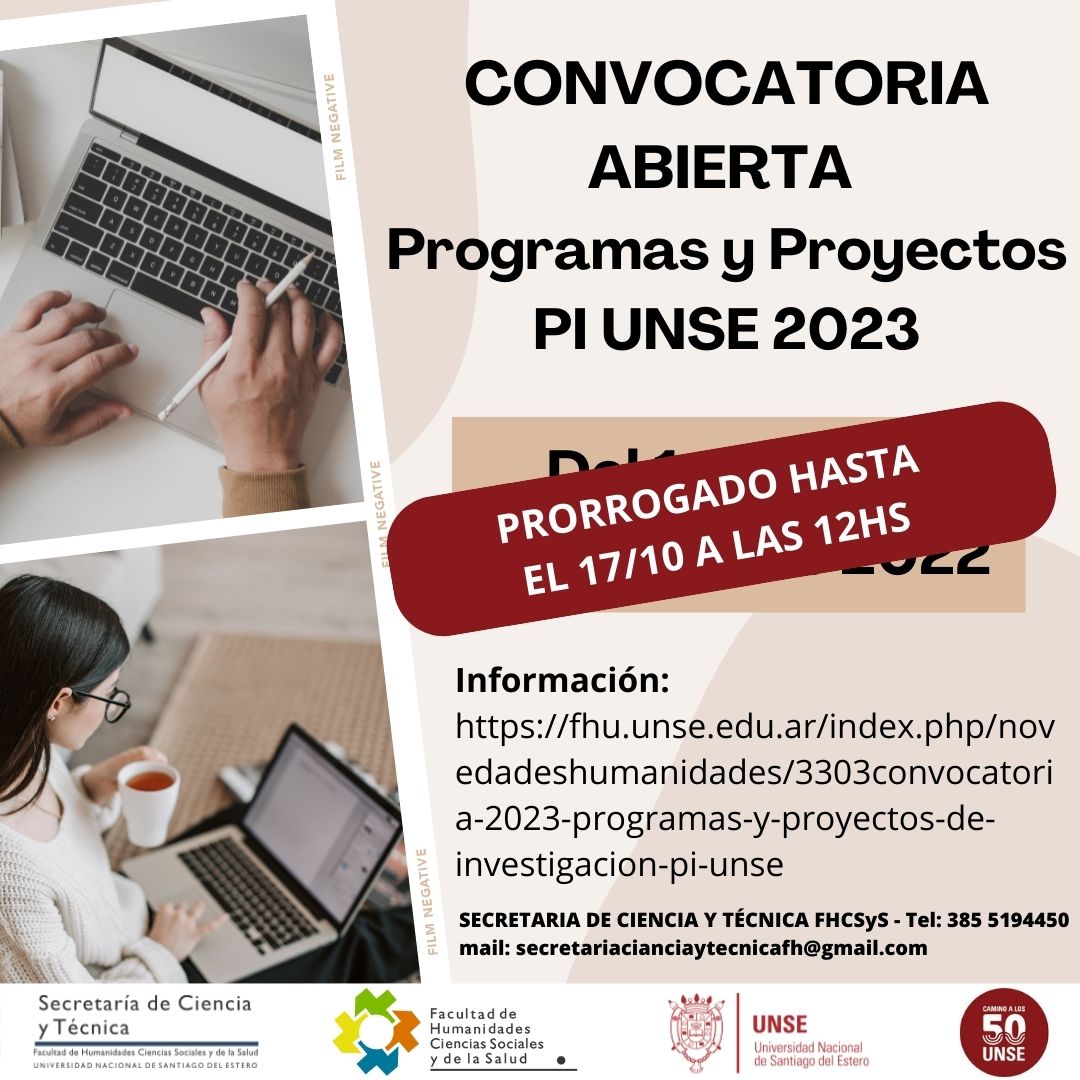 Convocatoria abierta a programas y proyectos PI-UNSE 2023