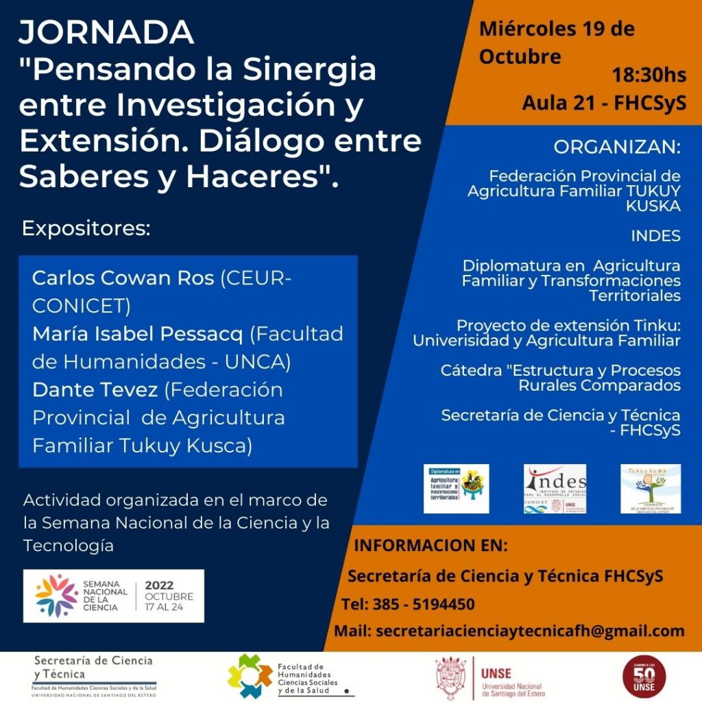 Pensando la Sinergia ente Investigación y Extensión. Diálogo entre Saberes y Haceres