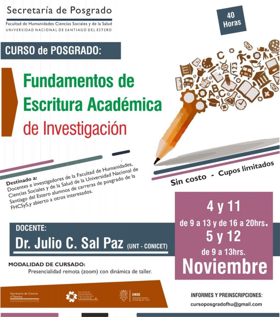 Curso de posgrado: Fundamentos de escritura académica de investigación