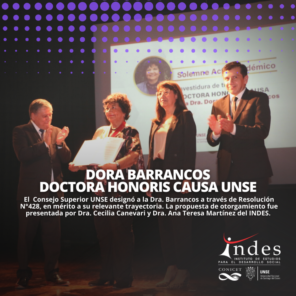 Barrancos Dora recibe el título de Doctora Honoris Causa UNSE