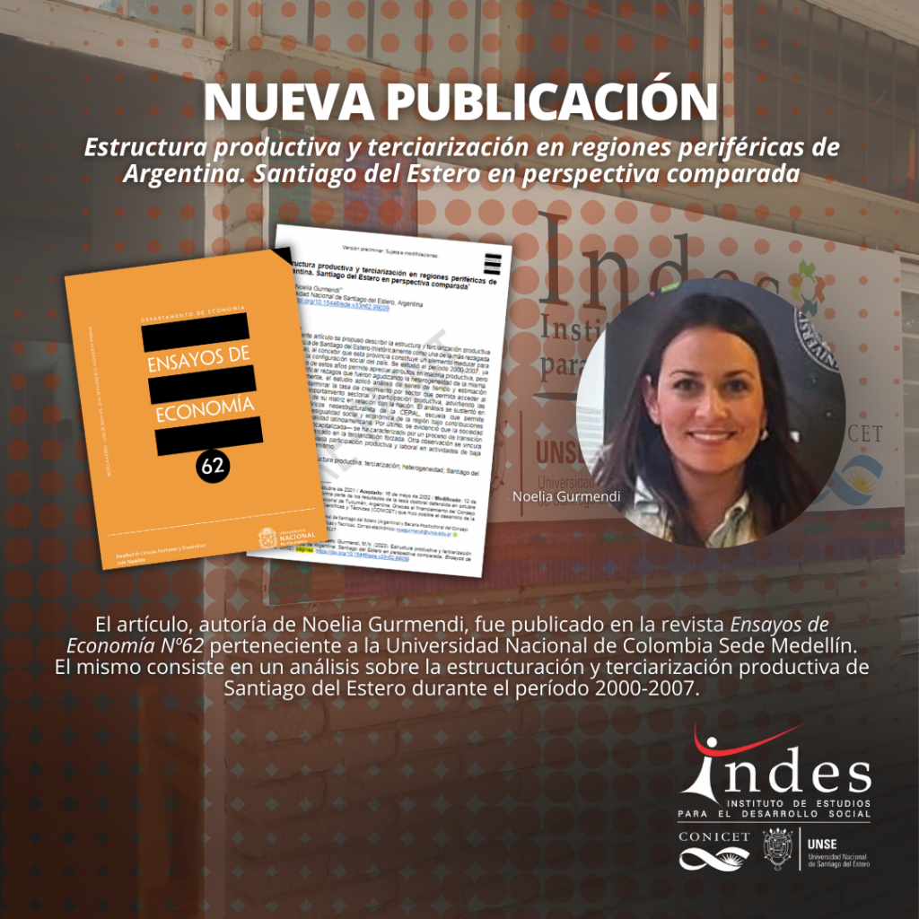 Nueva publicación: Estructura Productiva y terciarización en regiones periféricas de Argentina