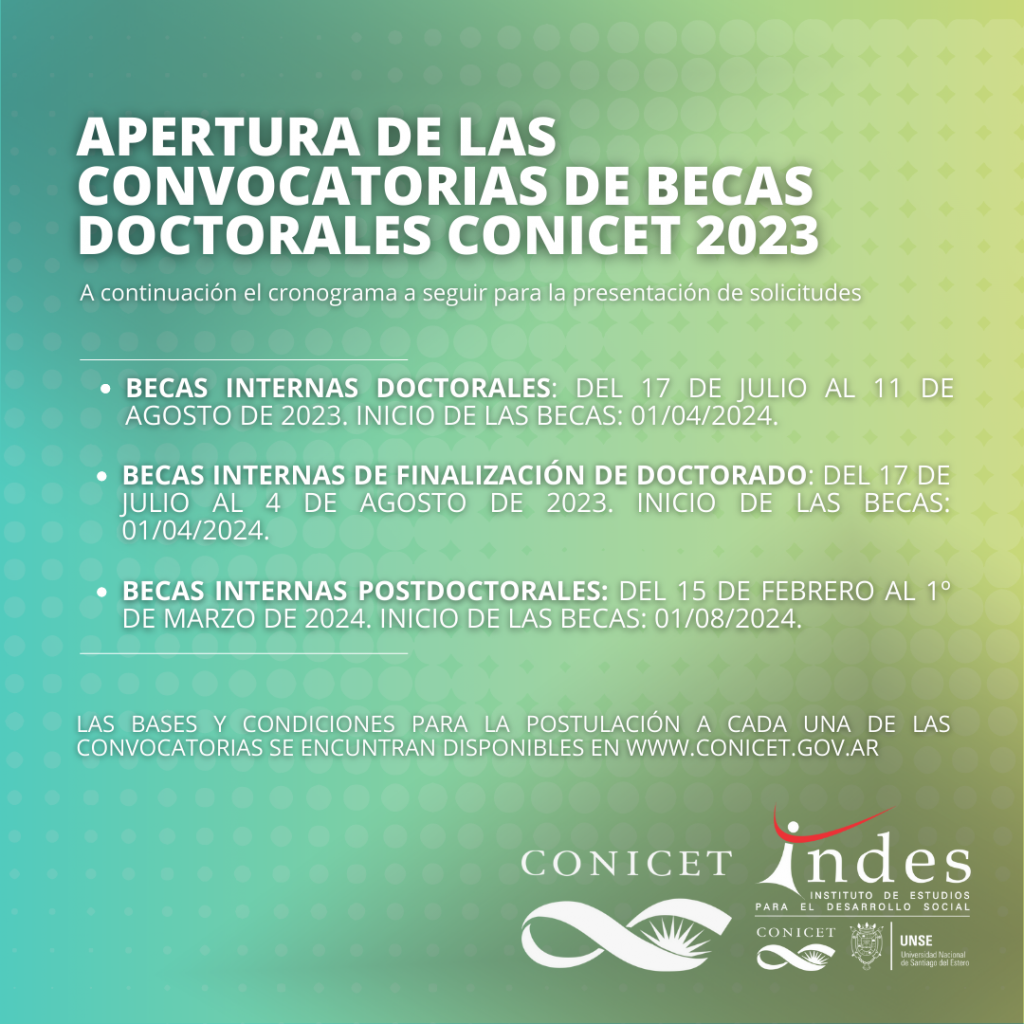 Apertura de convocatorias a becas doctorales CONICET 2023