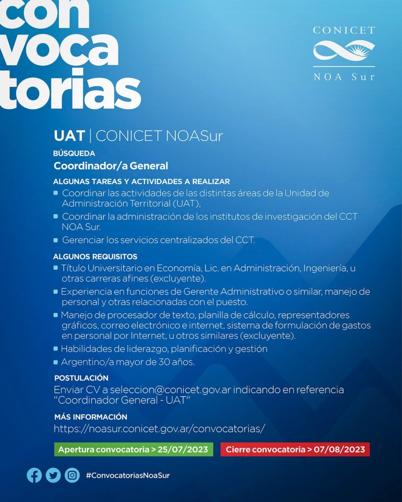La UAT abre convocatoria para Coordinador General