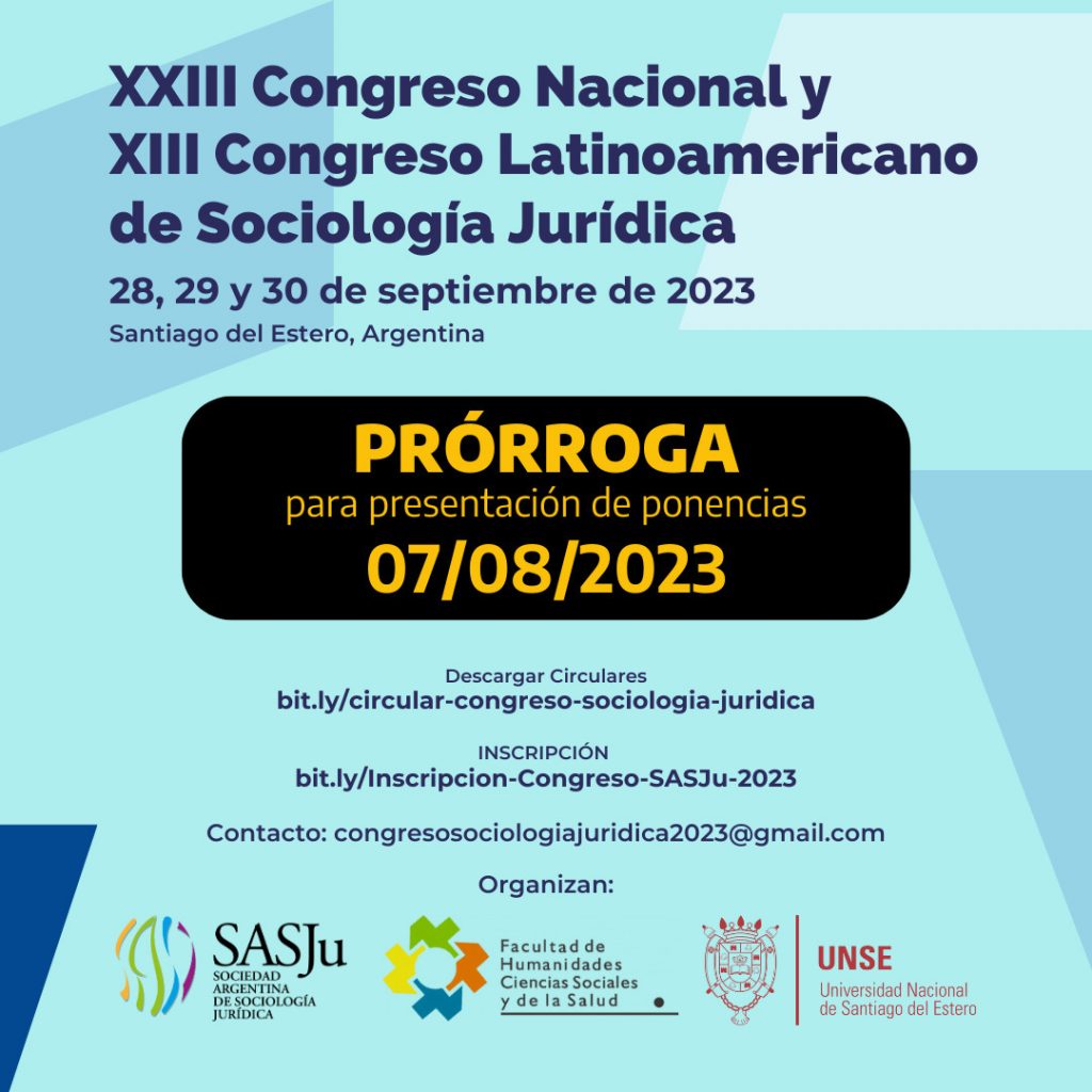 Prórroga para la presentación de ponencias en el Congreso Latinoamericano de Sociología Jurídica