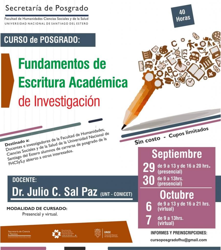 Curso de Posgrado: «Fundamentos de Escritura Académica de Investigación»