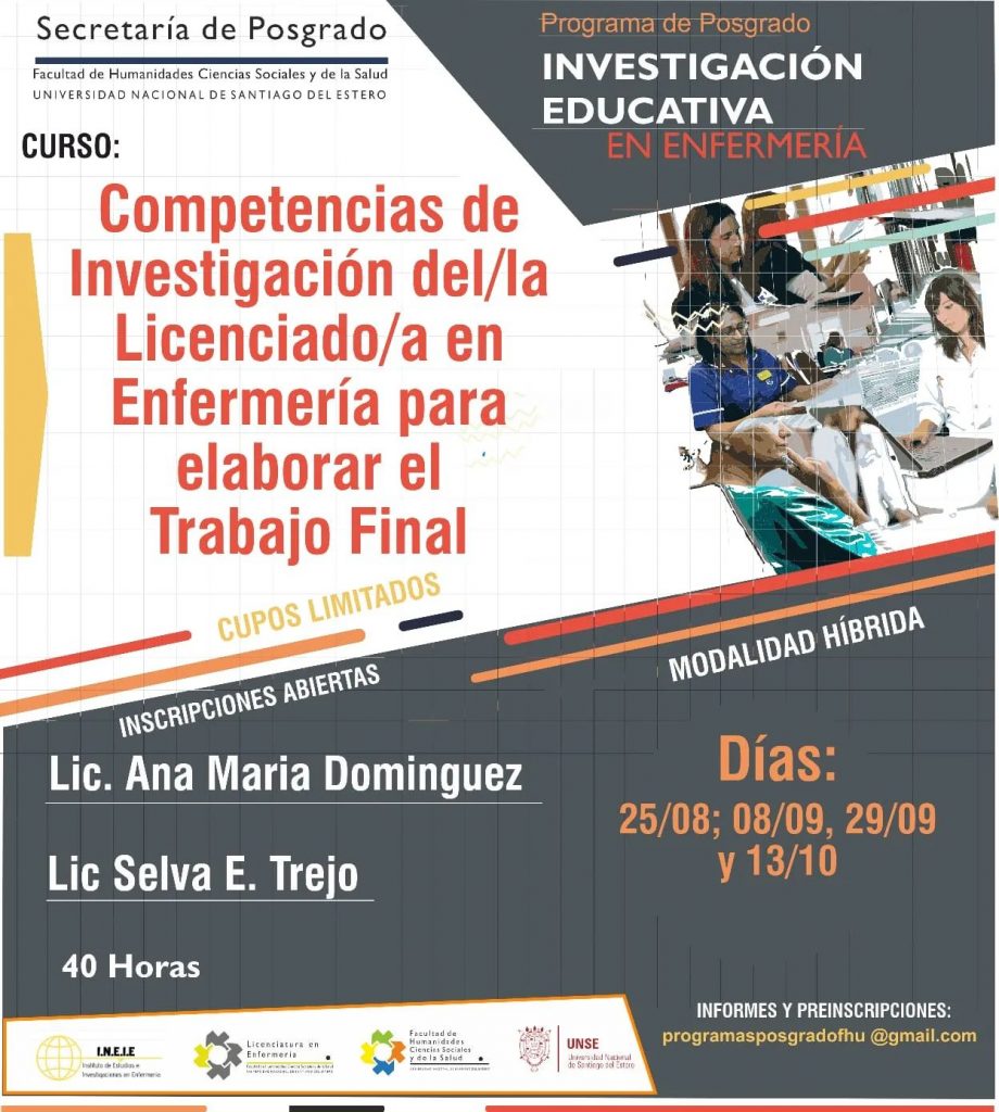 Curso de Posgrado: “Competencias de Investigación del/la Licenciado/a en Enfermería para elaborar el Trabajo Final»