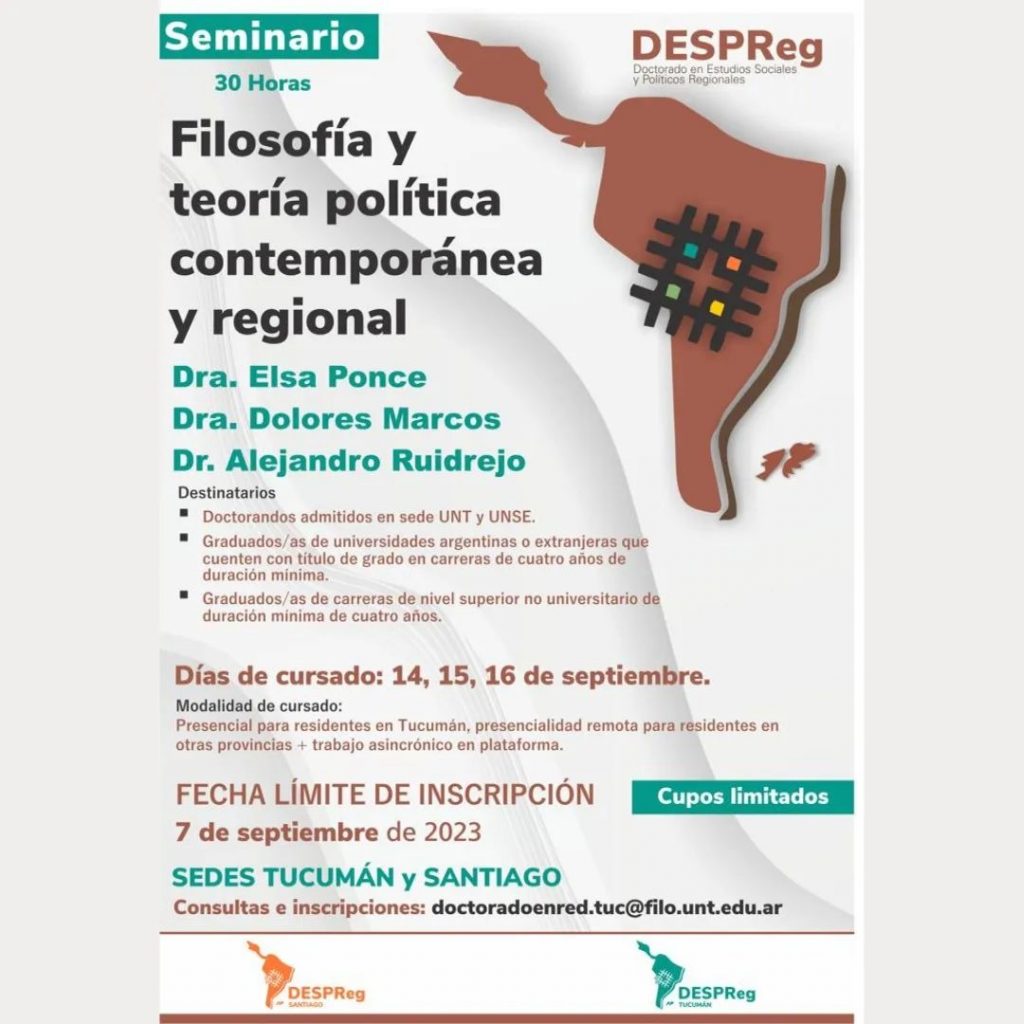 Seminario: Filosofía y teoría política contemporánea y regional