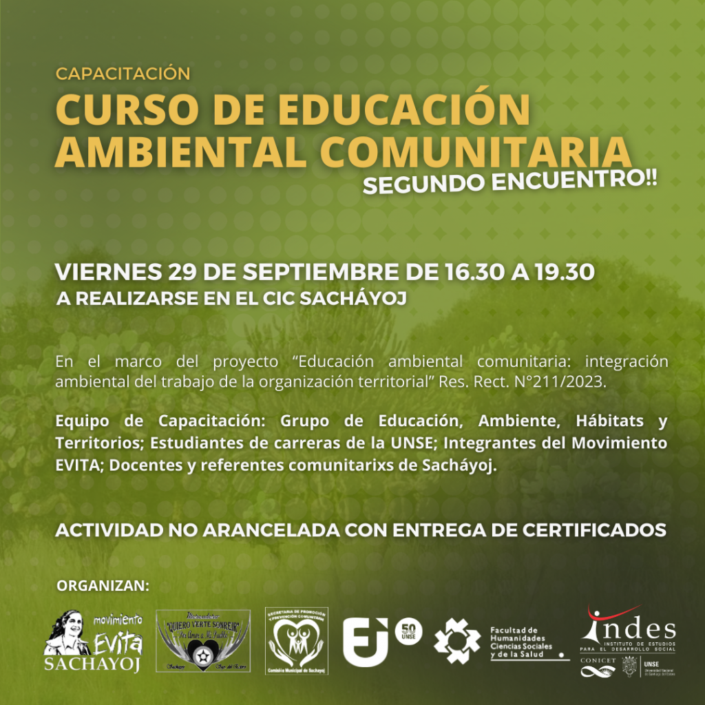 Segundo encuentro del Curso de Educación Ambiental Comunitaria + Noche de Cine Ambiental