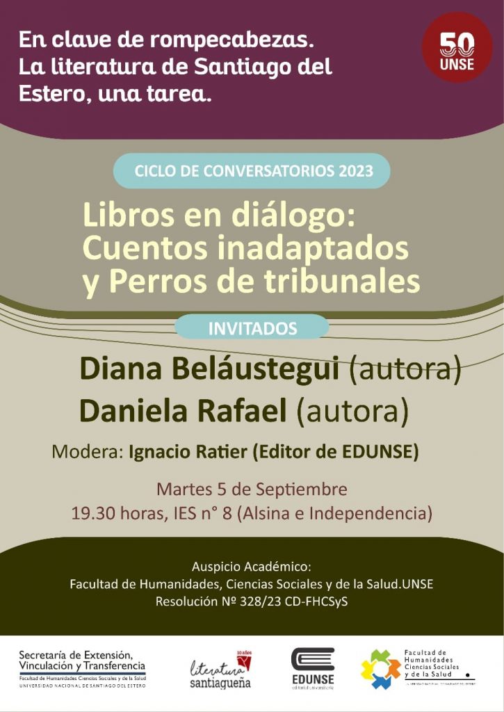 Conversatorios «Libros en Diálogo: Cuentos inadaptados y Perros de Tribunales»