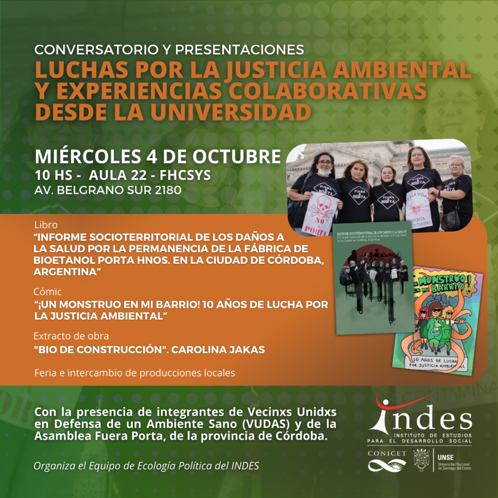 Conversatorio: «Luchas por la justicia ambiental y experiencias colaborativas desde la universidad»