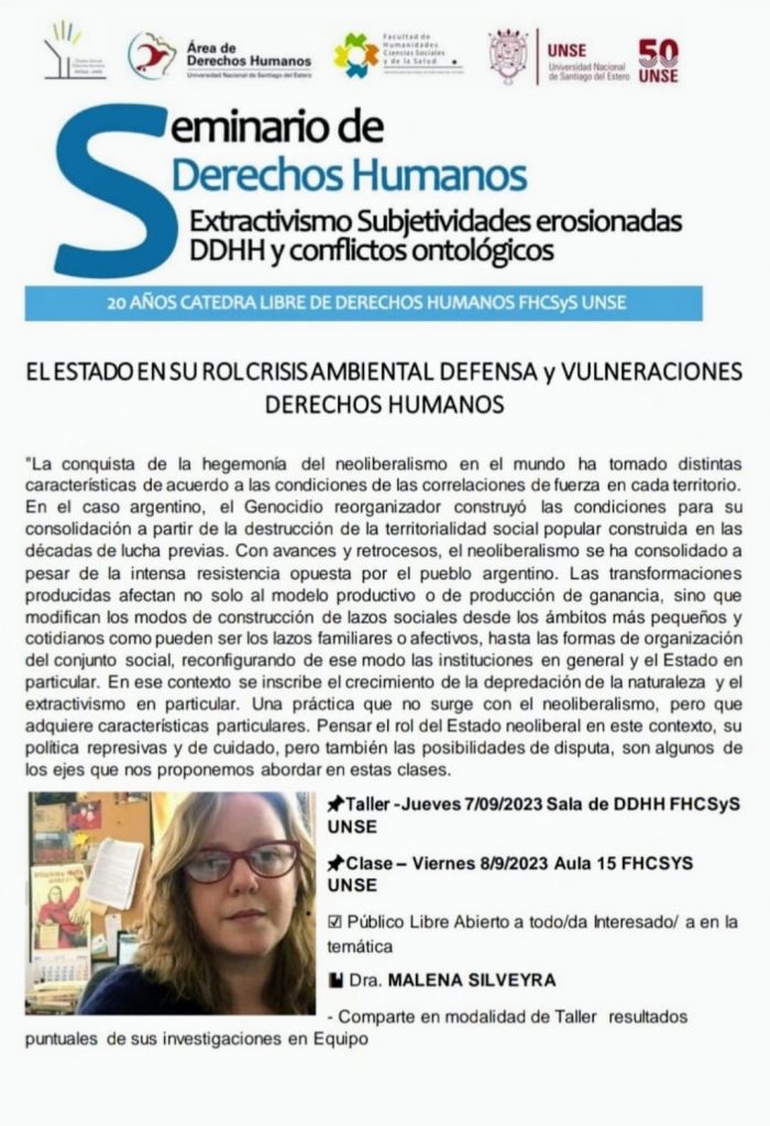 Seminario de DDHH: El estado en su rol crisis ambiental defensa y vulneraciones derechos humanos