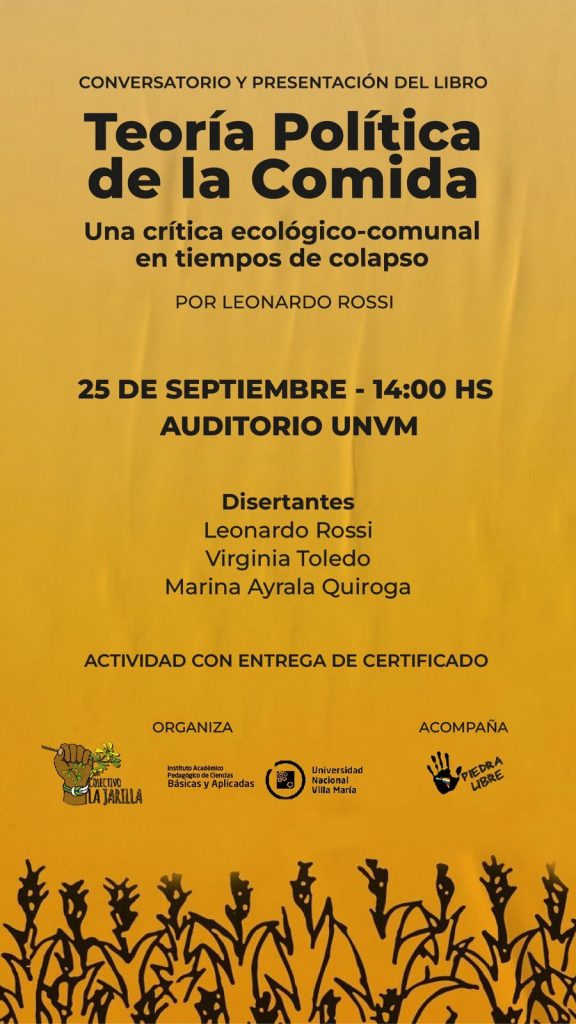 Presentación del Libro: «Teoría Política de la Comida»