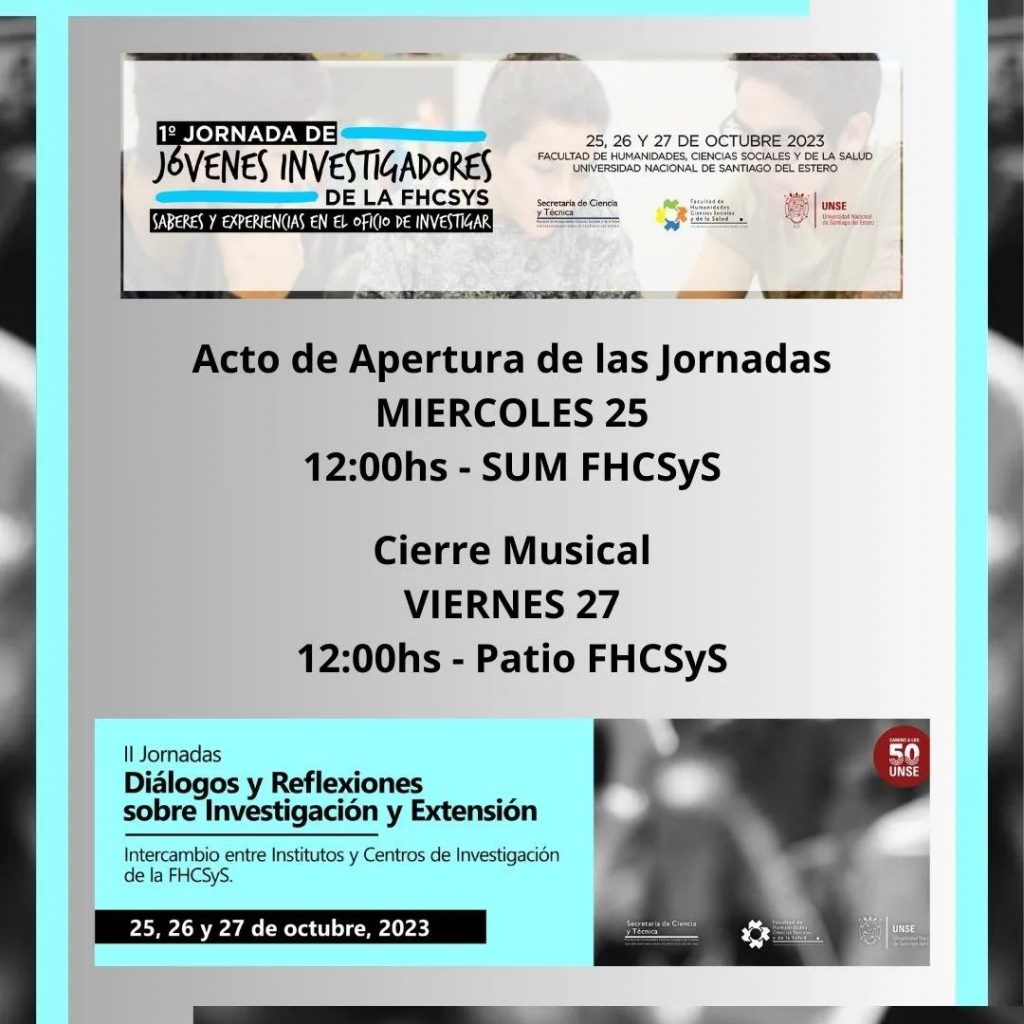 Acto de apertura para las Jornadas de Jóvenes Investigadores y de Diálogos y Reflexiones sobre Investigación y Extensión.