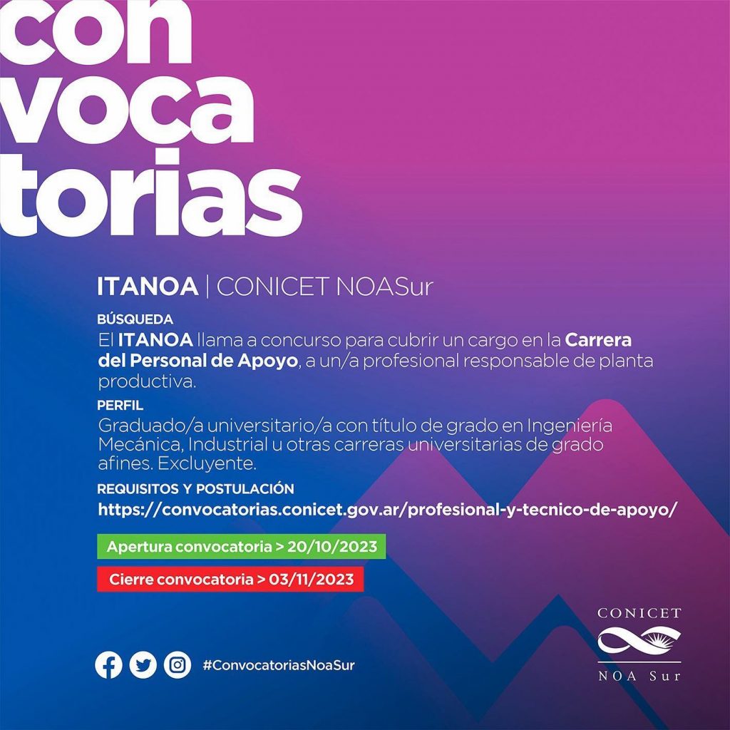 Convocatoria del ITANOA para cargo en la Carrera del Personal de Apoyo