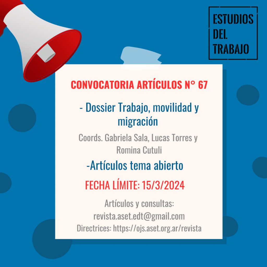 Convocatoria para el Dossier: Trabajo, Movilidad y Migración