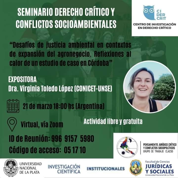 Seminario: “Derecho Crítico y Conflictos Socioambientales”