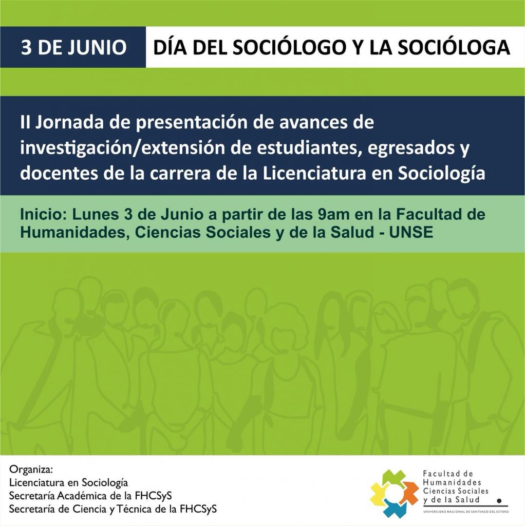 Cronograma: II Jornada de presentación de avances de investigación/extensión de estudiantes, egresados y docentes de la carrera de Licenciatura en Sociología