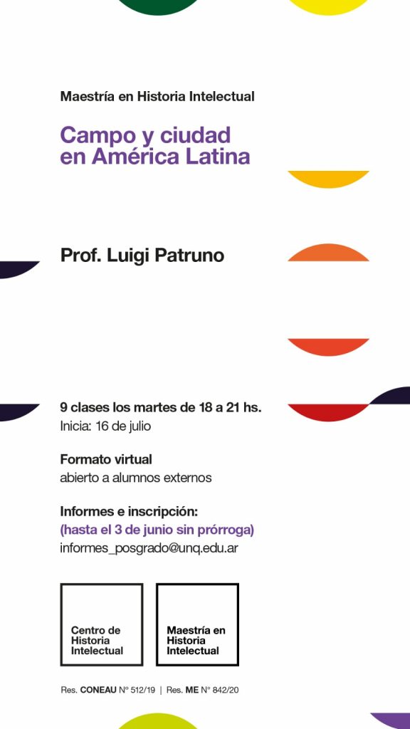 Maestría en Historia Intelectual: Materias virtuales