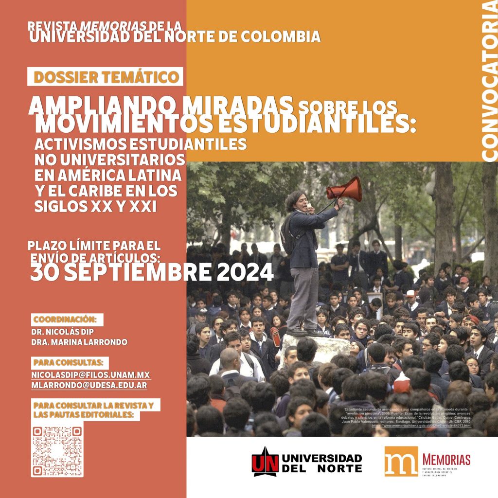 Convocatoria: Dossier «Ampliando Miradas sobre los Movimientos Estudiantiles»