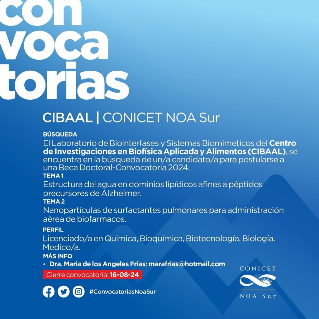 Convocatoria del CIBAAL para Beca Doctoral 2024
