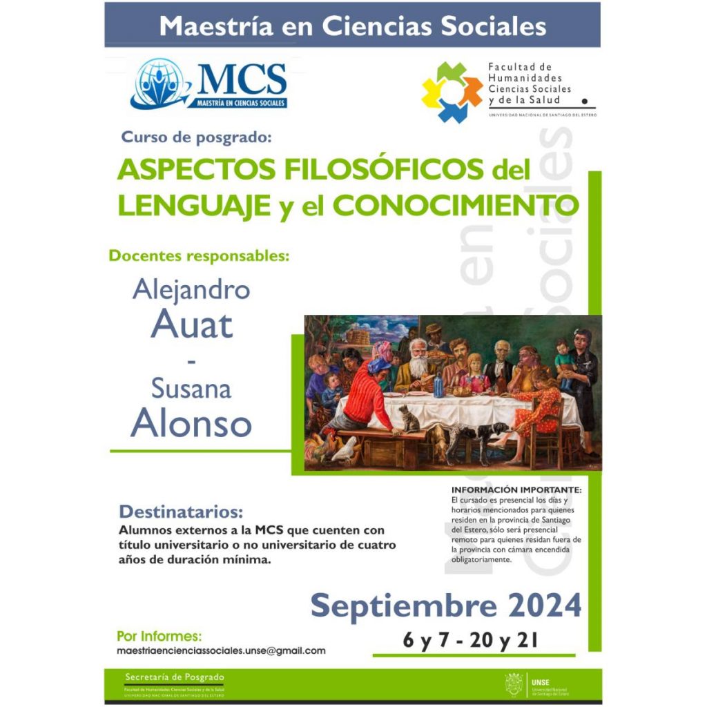 Curso de posgrado: Aspectos Filosóficos del Lenguaje y el Conocimiento