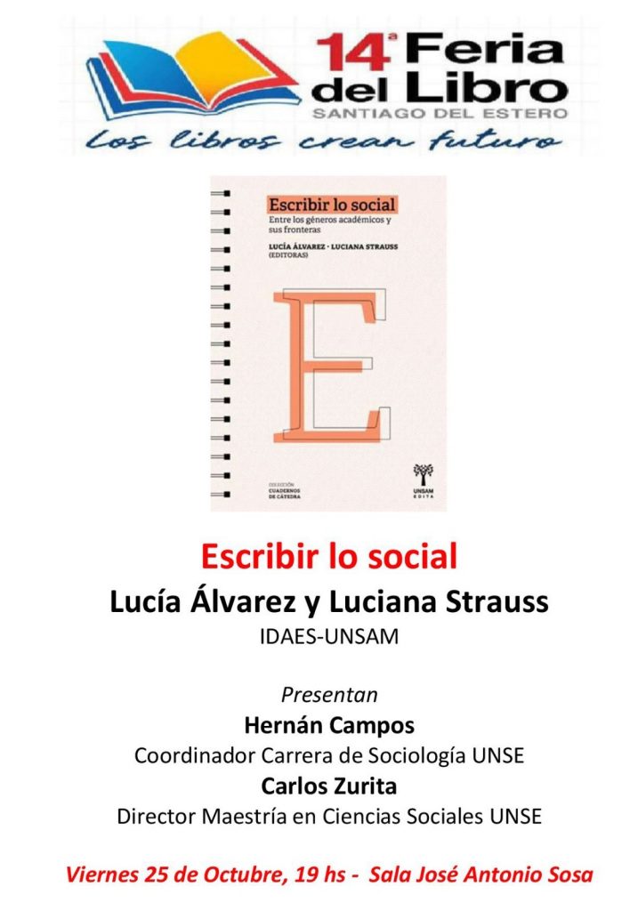 Presentación de libro: «Escribir lo social»