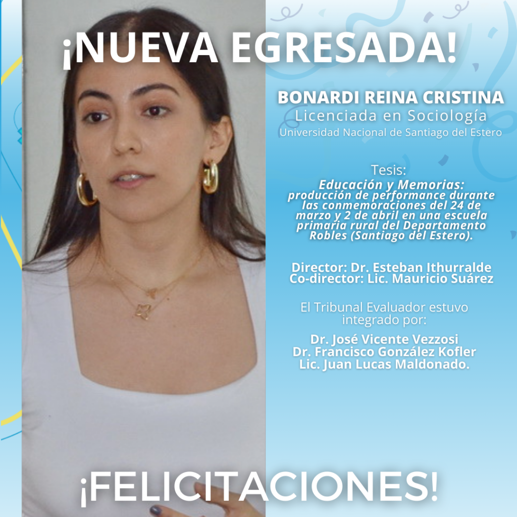 Nueva egresada: Bonardi Reina Cristina