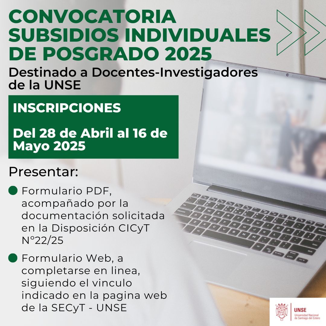 Convocatoria a Subsidios Individuales de Posgrado 2025