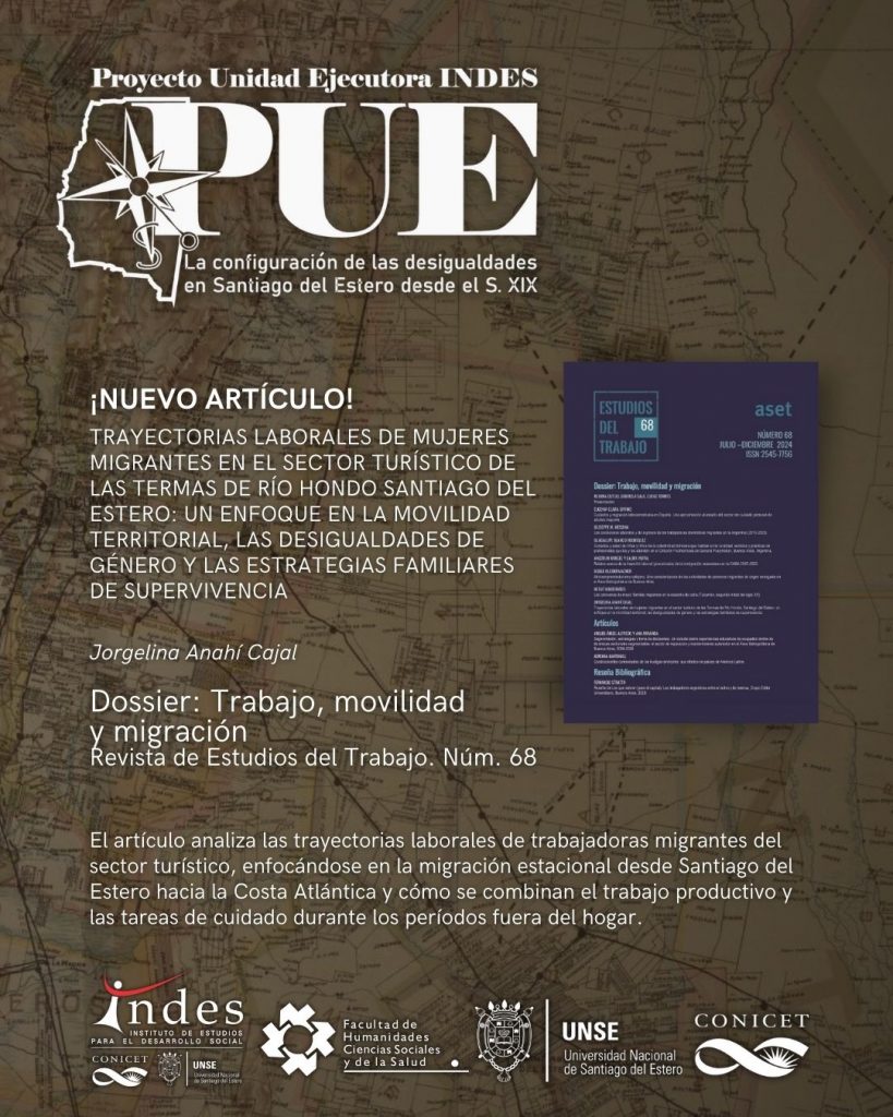 Nueva publicación PUE: «Trayectorias laborales de mujeres migrantes en el sector turístico de las Termas de Río Hondo»