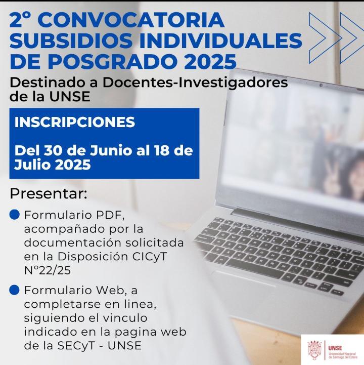 Segunda convocatoria a Subsidios Individuales de Posgrado