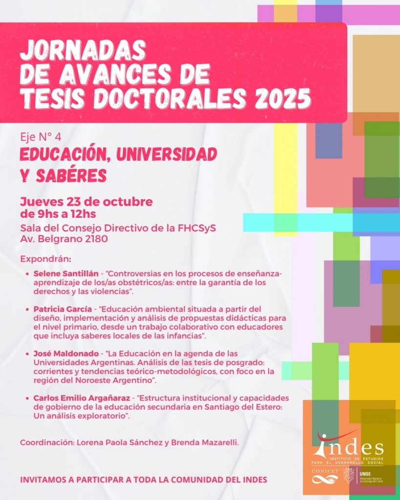 Convocatoria: Jornadas de Avances de Tesis Doctorales 2025 – Día 4