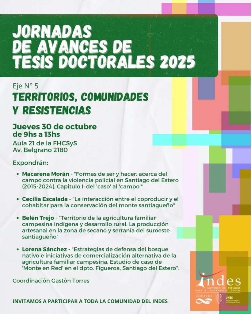 Convocatoria: Jornadas de Avances de Tesis Doctorales 2025 – Día 5 Convocatoria: Jornadas de Avances de Tesis Doctorales 2025 – Día 5