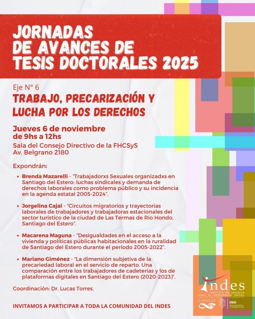 Convocatoria: Jornadas de Avances de Tesis Doctorales 2025 – Día 5