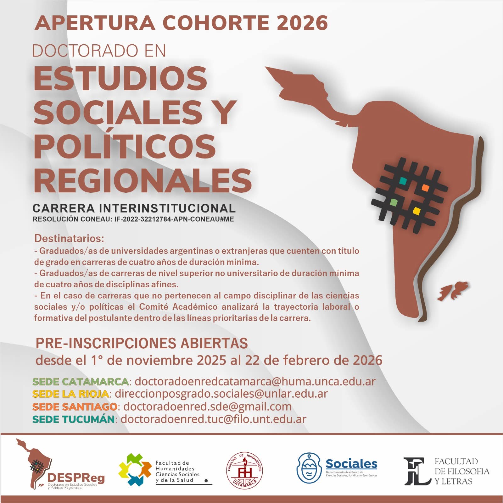 Apertura de Cohorte 2026 del Doctora en Estudios Sociales y Políticos Regionales