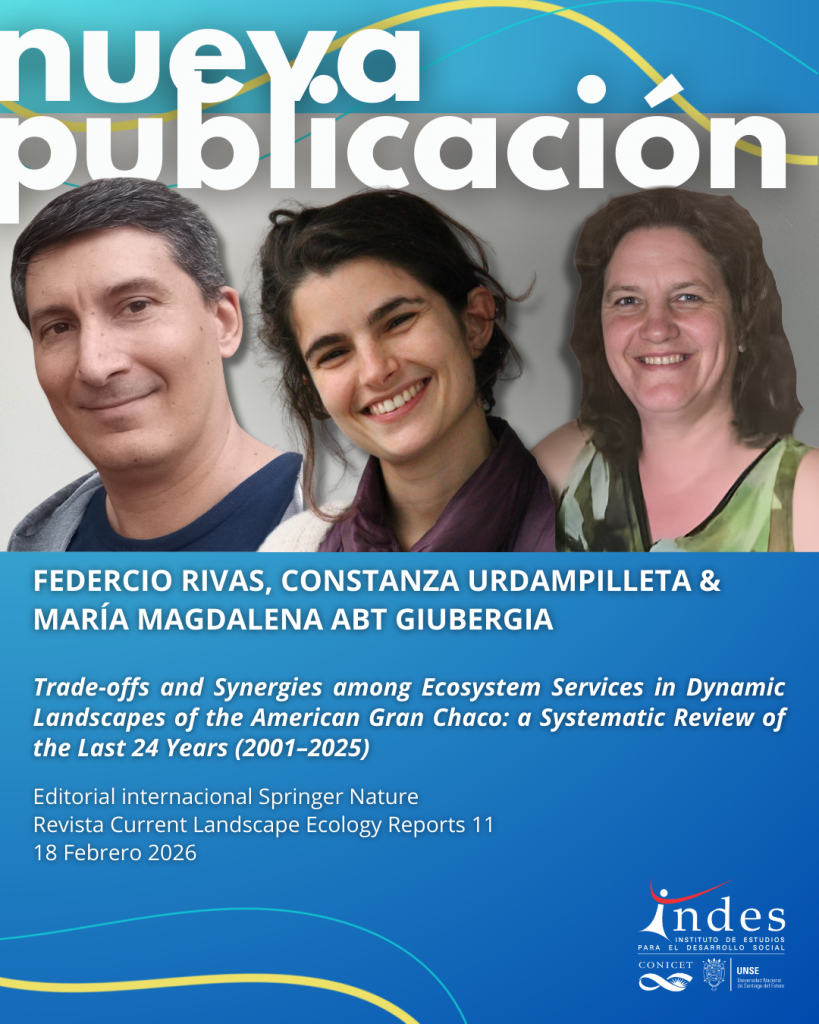 Lectura recomendada: «Trade-offs and Synergies among Ecosystem Services in Dynamic Landscapes of the American Gran Chaco» Lectura recomendada: «Trade-offs and Synergies among Ecosystem Services in Dynamic Landscapes of the American Gran Chaco»