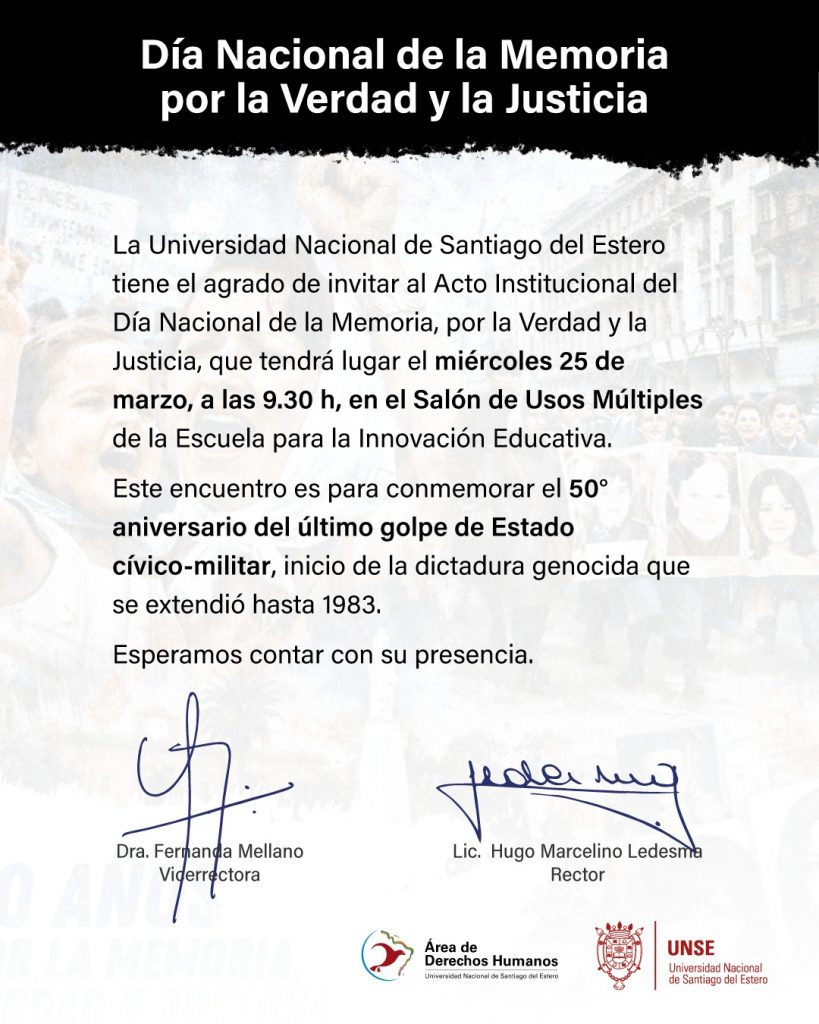 Acto Institucional por el Día Nacional de la Memoria por la Verdad y la Justicia