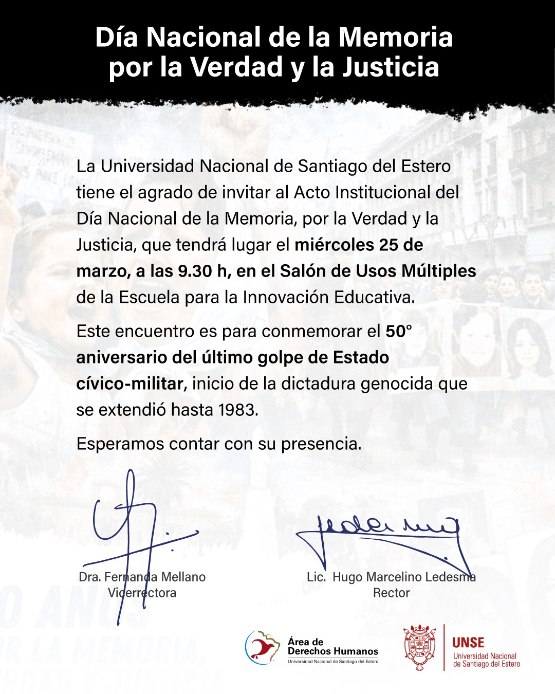 Acto Institucional por el Día Nacional de la Memoria por la Verdad y la Justicia