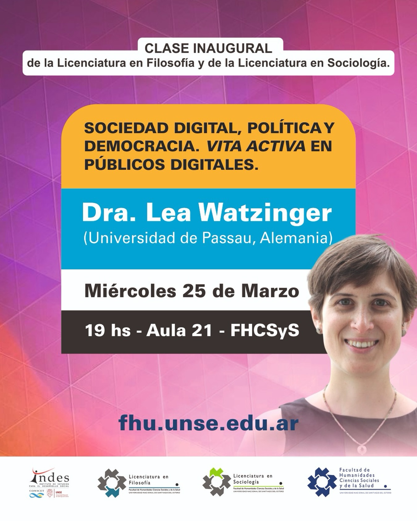 Clase Inaugural de Filosofía y Sociología: Sociedad digital, política y democracia