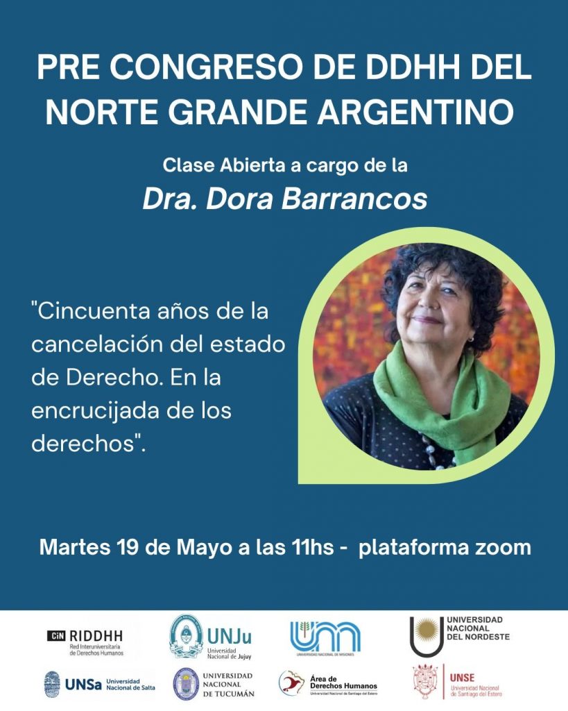 Clase Abierta de la Dra. Dora Barrancos para el Segundo Congreso de Derechos Humanos del Norte Grande Argentino