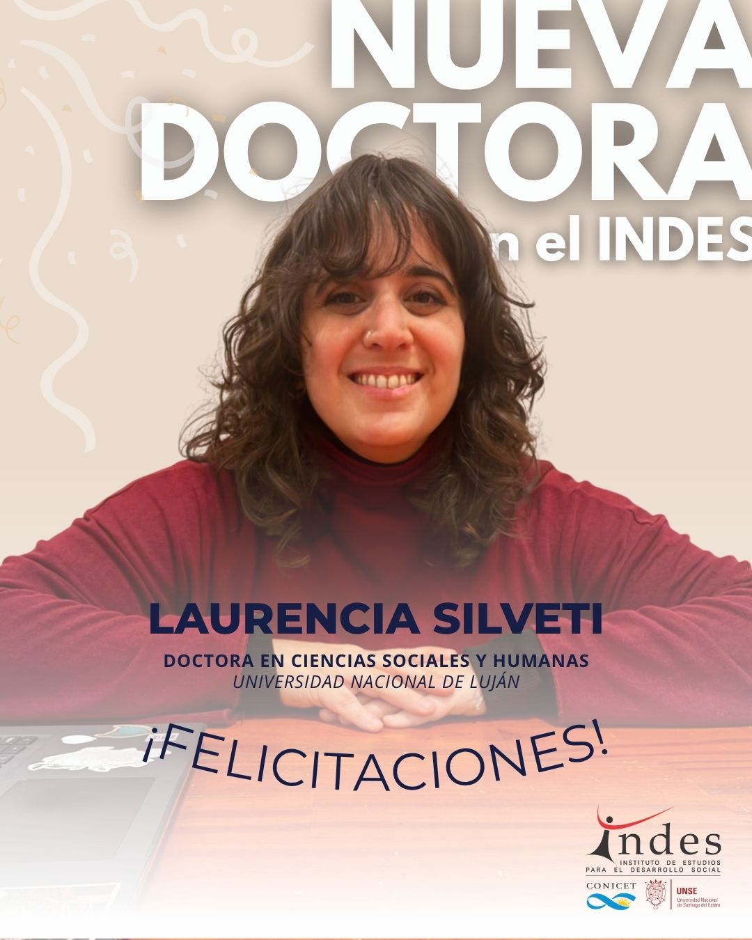 Nueva doctora en el INDES: Laurencia Silveti